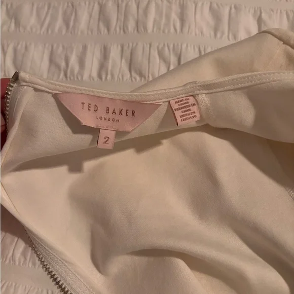 Ted Baker Ivory Long Sleeve Dress with Ruffle Detail - Picture 7 of 12